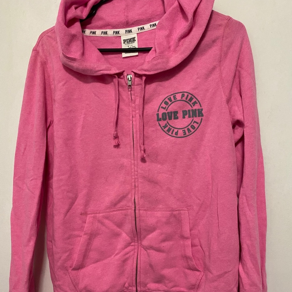 Victoria Secret Pink full zip hoodie Pink